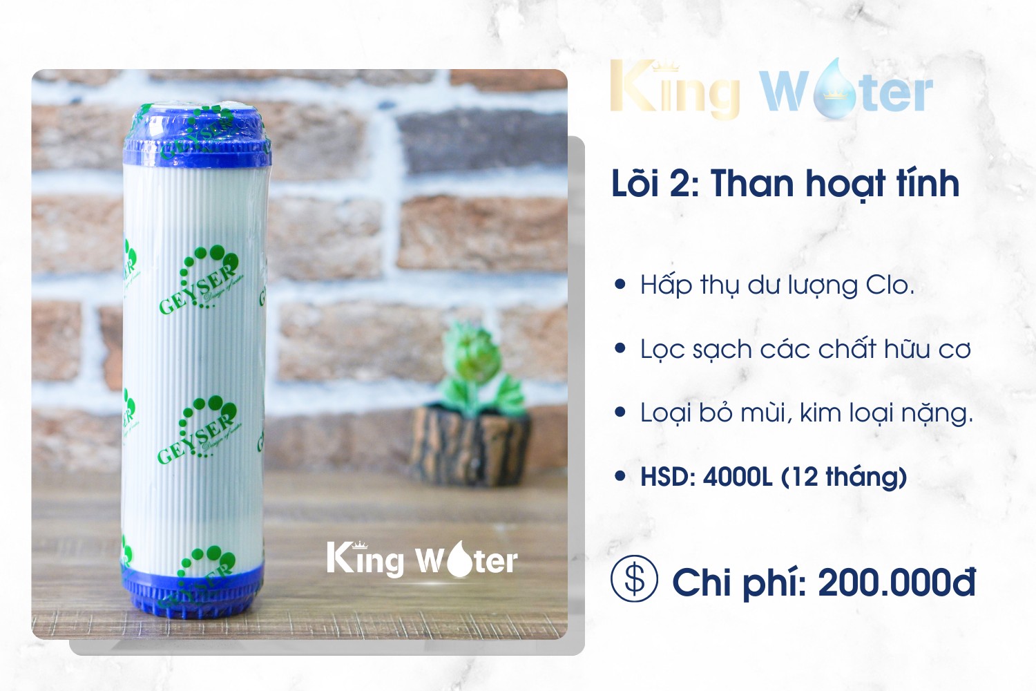 Lõi than hoạt tính giúp khử Clo hiệu quả