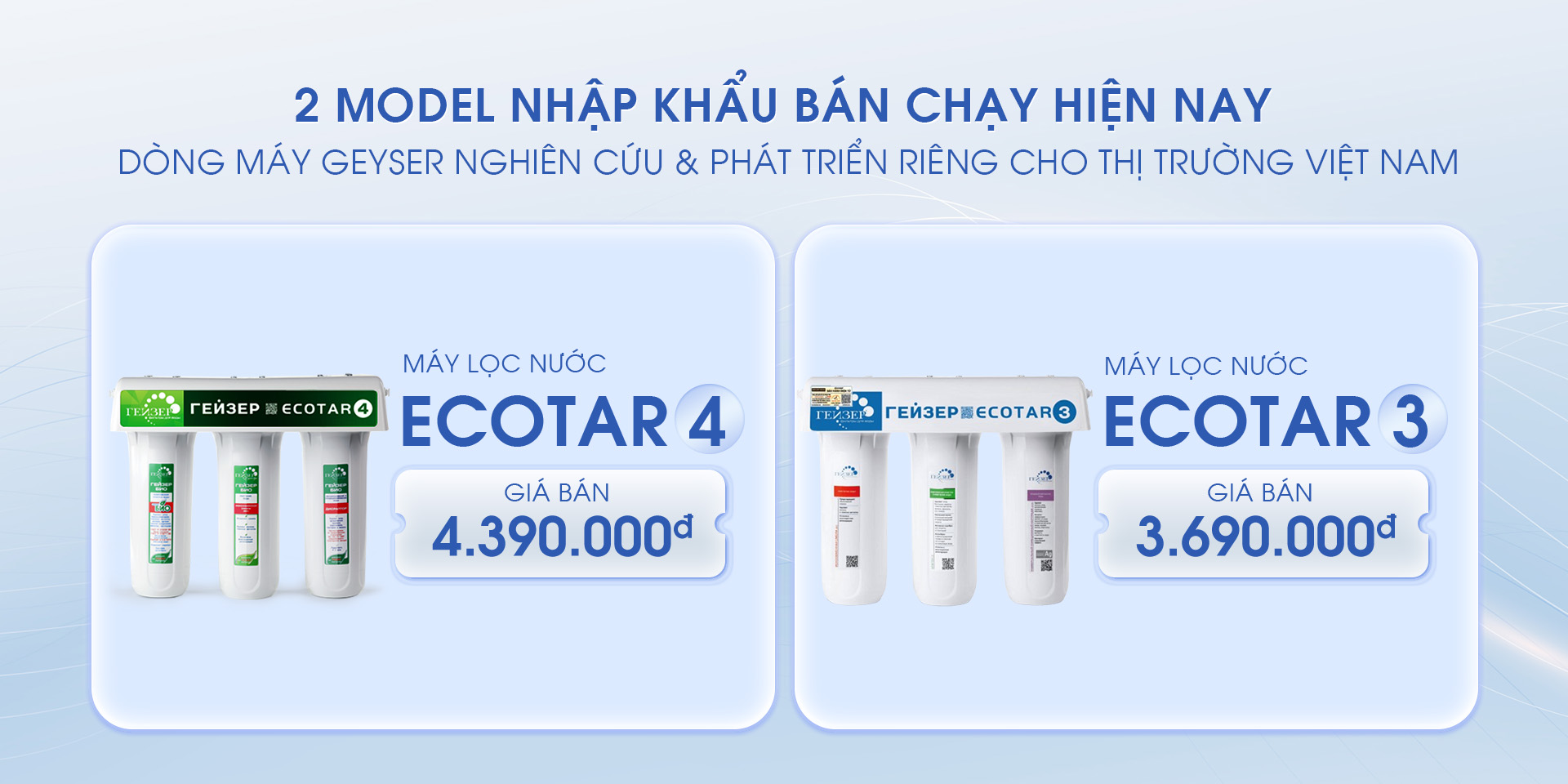 Model máy Nano Geyser nhập khẩu bán chạy nhất thị trường Việt Nam