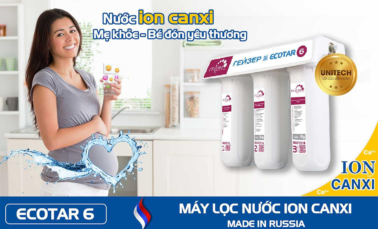 Nước ion canxi trong Geyser Ecotar 6 có rất nhiều lợi ích