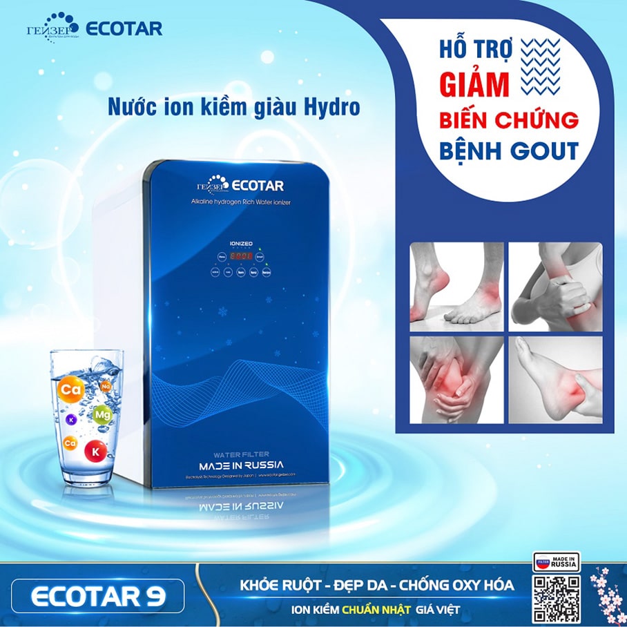 Nược lọc từ Ecotar 9 ngăn ngừa biến chứng bệnh gout