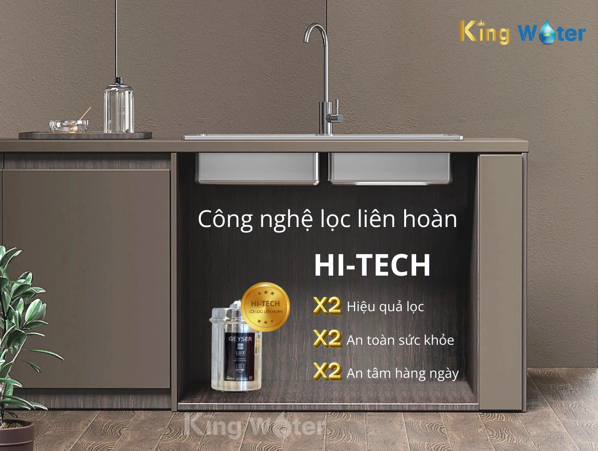 Công nghệ Hi-tech cho phép máy lọc nước Geyser Ecotar Lux loại bỏ đến 99,99% tạp chất có hại trong nước