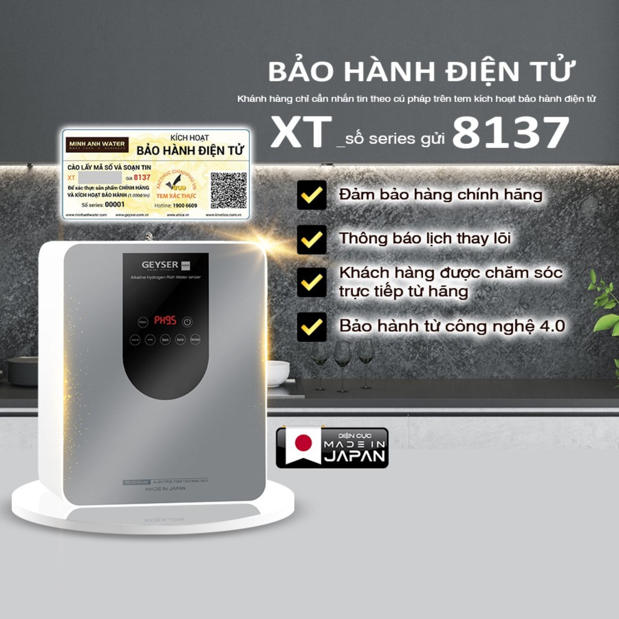 Máy lọc nước Geyser Ecotar 9 Pro tích hợp bảo hành điện tử