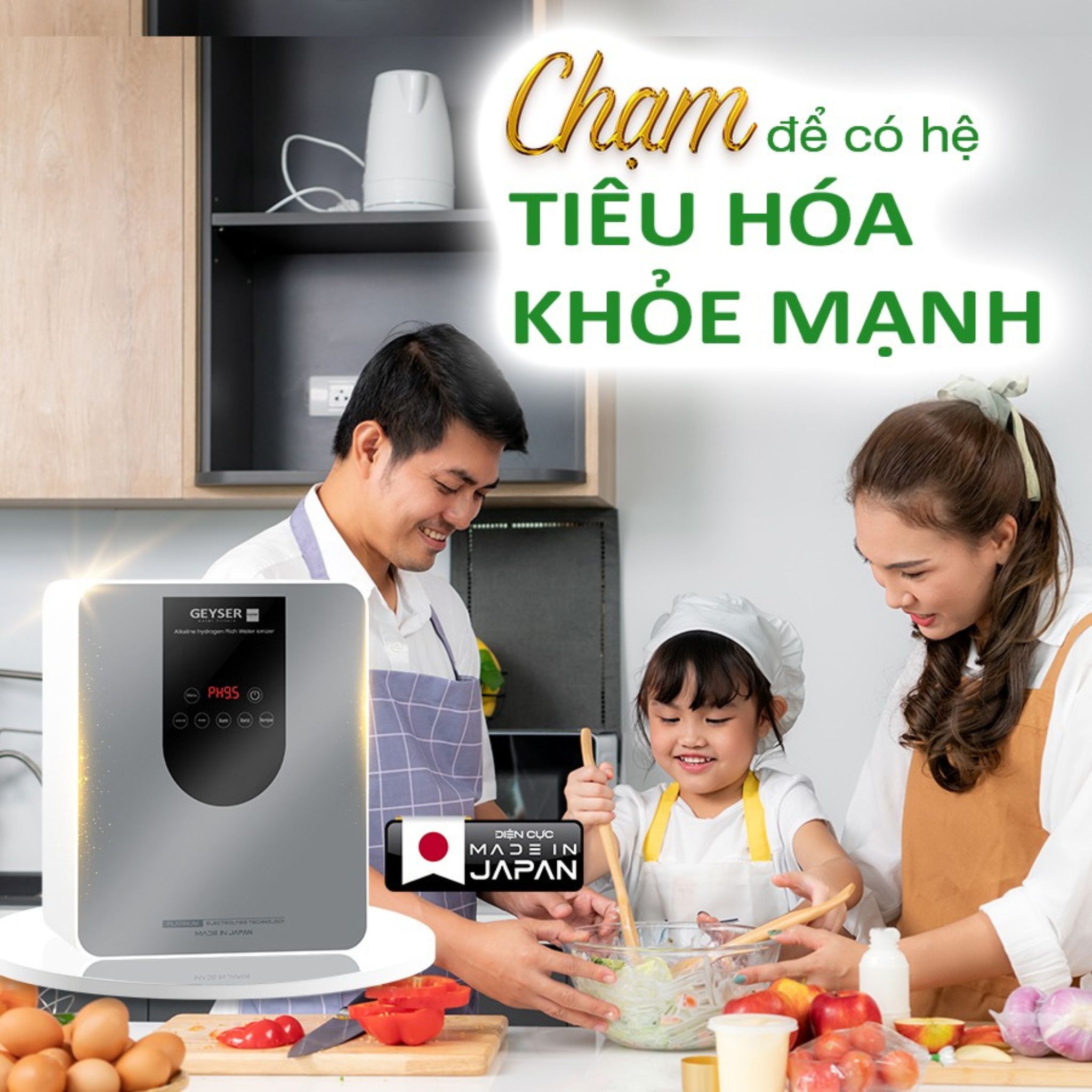 Nước ion kiềm từ Geyser Ecotar 9 Pro giúp ổn định sức khỏe hệ tiêu hóa