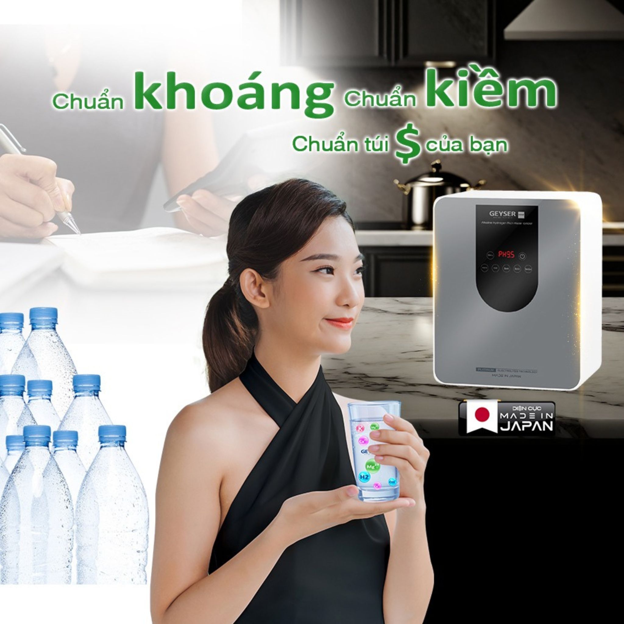 Chi phí đầu tư máy lọc nước ion kiềm giàu hydro Geyser Ecotar 9 Pro khá phải chăng