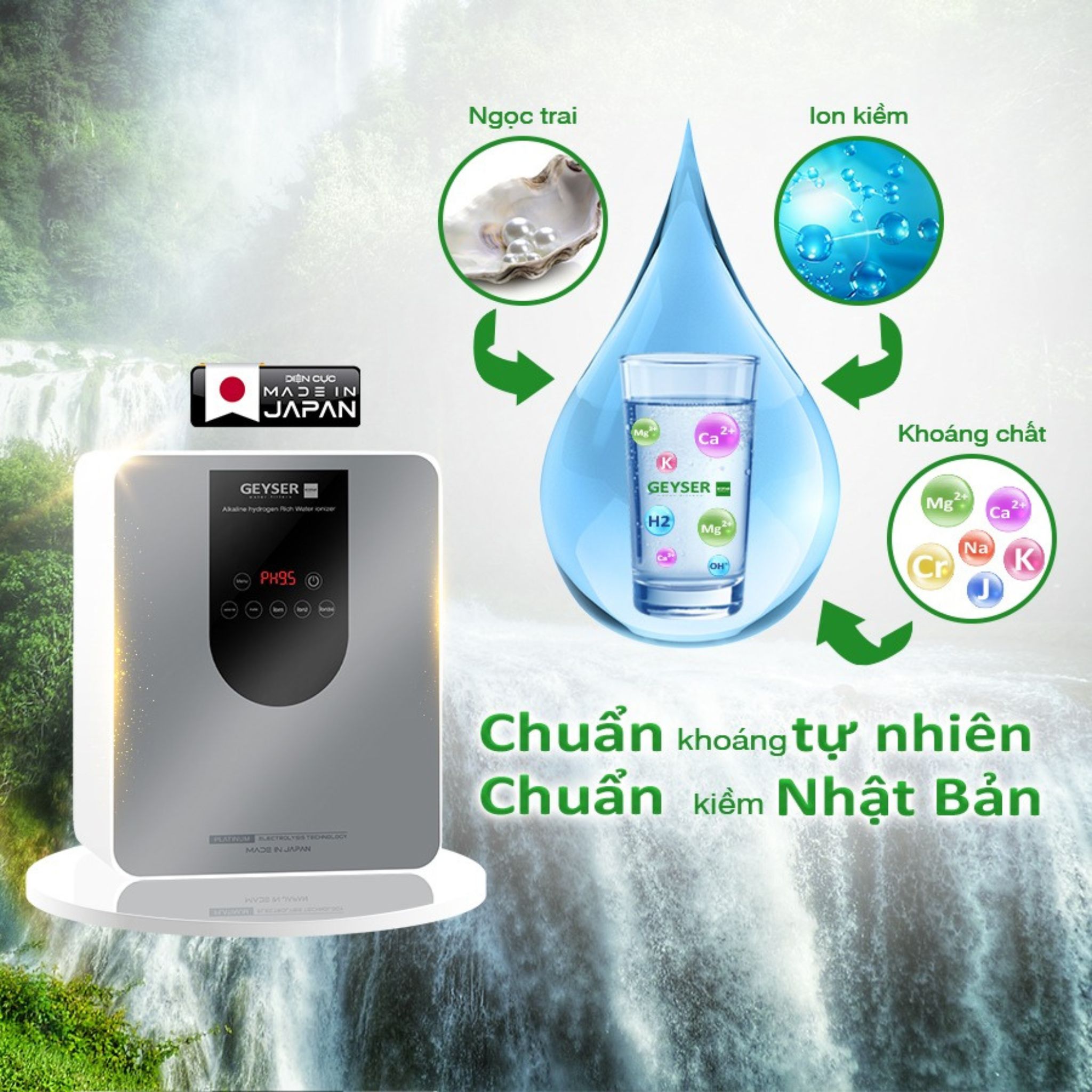 Máy lọc nước Geyser Ecotar 9 Pro chuẩn kiềm từ Nhật Bản