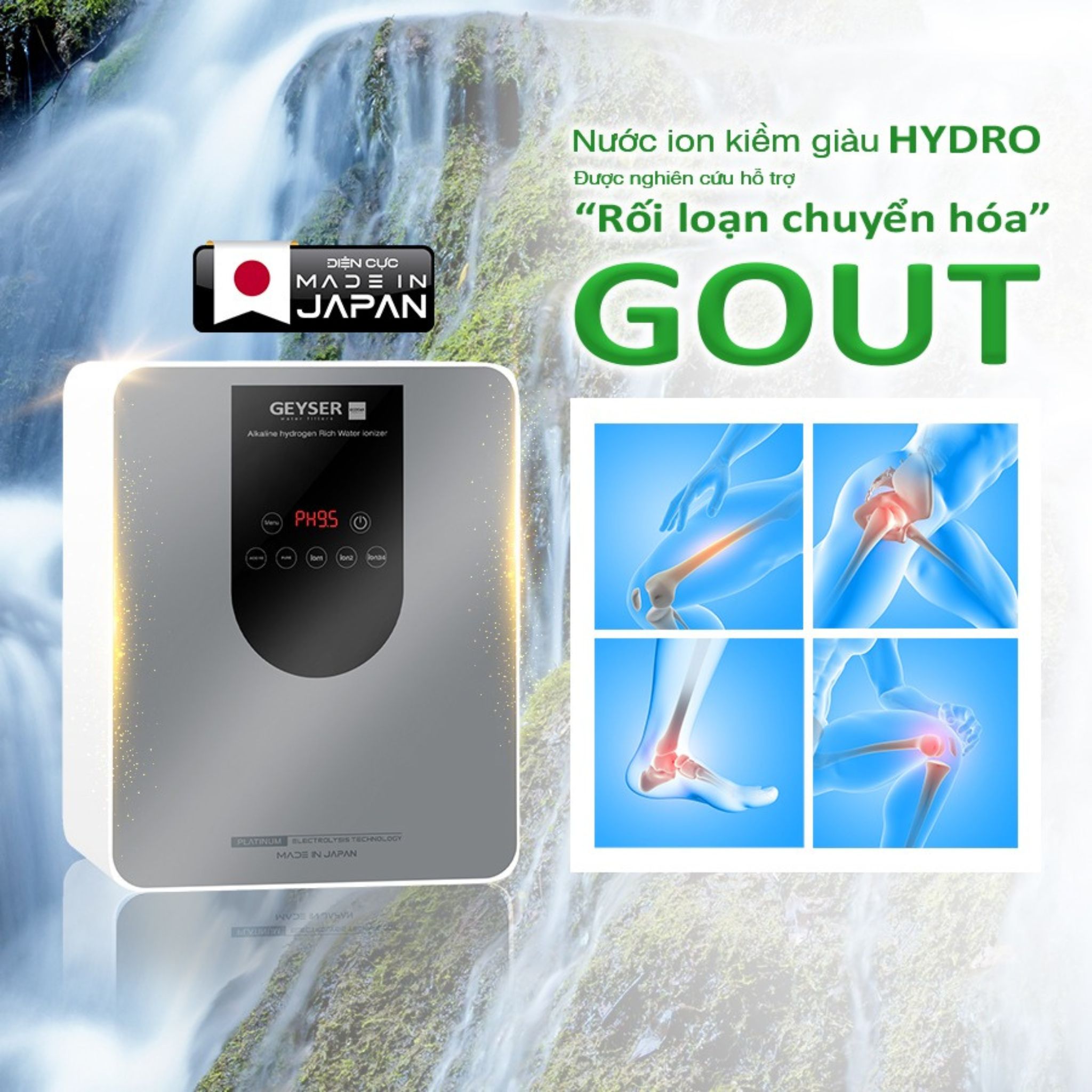 Nước ion kiềm của máy lọc nước Geyser Ecotar 9 Pro giúp chống oxy hóa