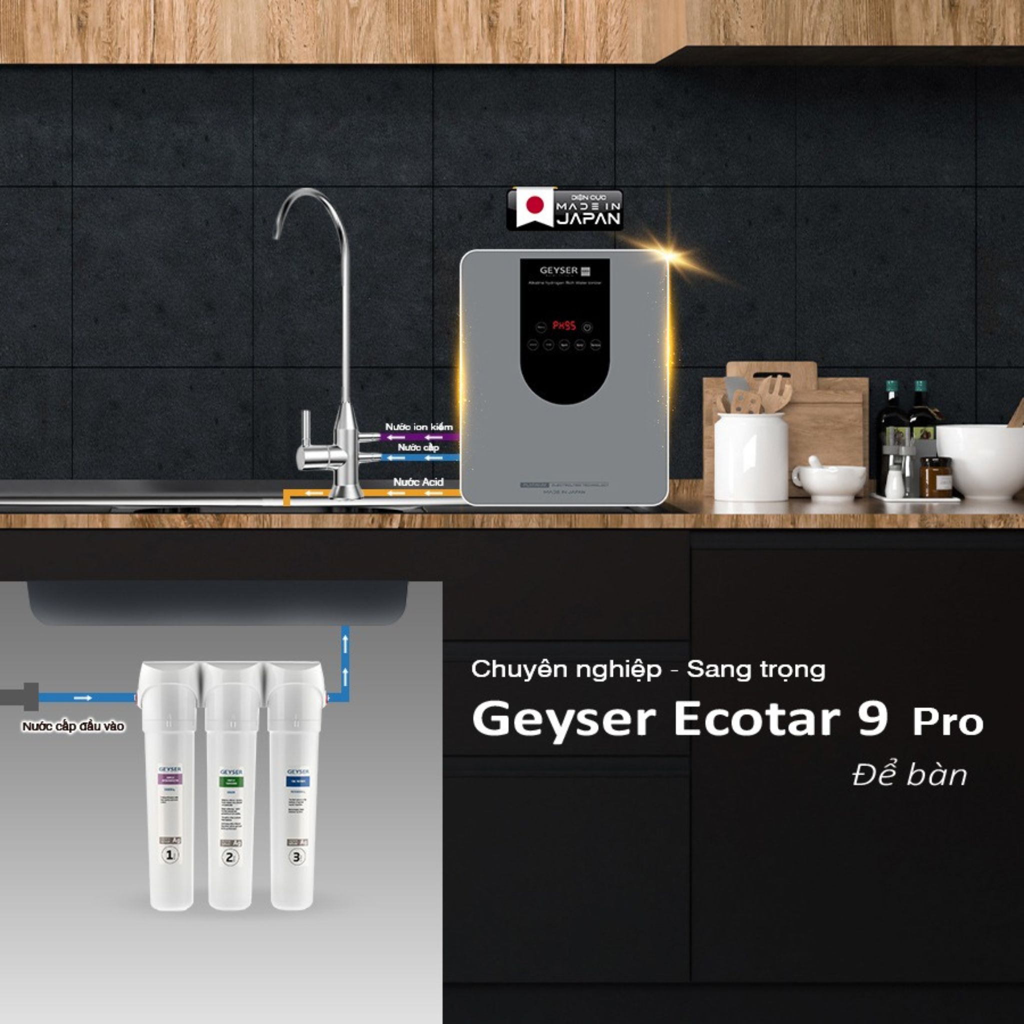 Lắp đặt máy Geyser Ecotar 9 Pro để bàn